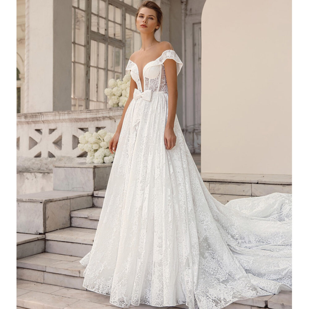 Νυφικό Φόρεμα Πριγκιπικό Α Γραμμή Δαντέλα-5960