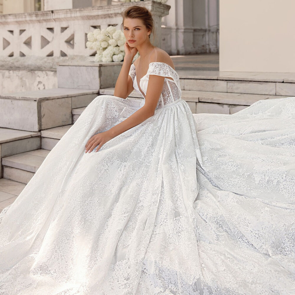 Νυφικό Φόρεμα Πριγκιπικό Α Γραμμή Δαντέλα-5960