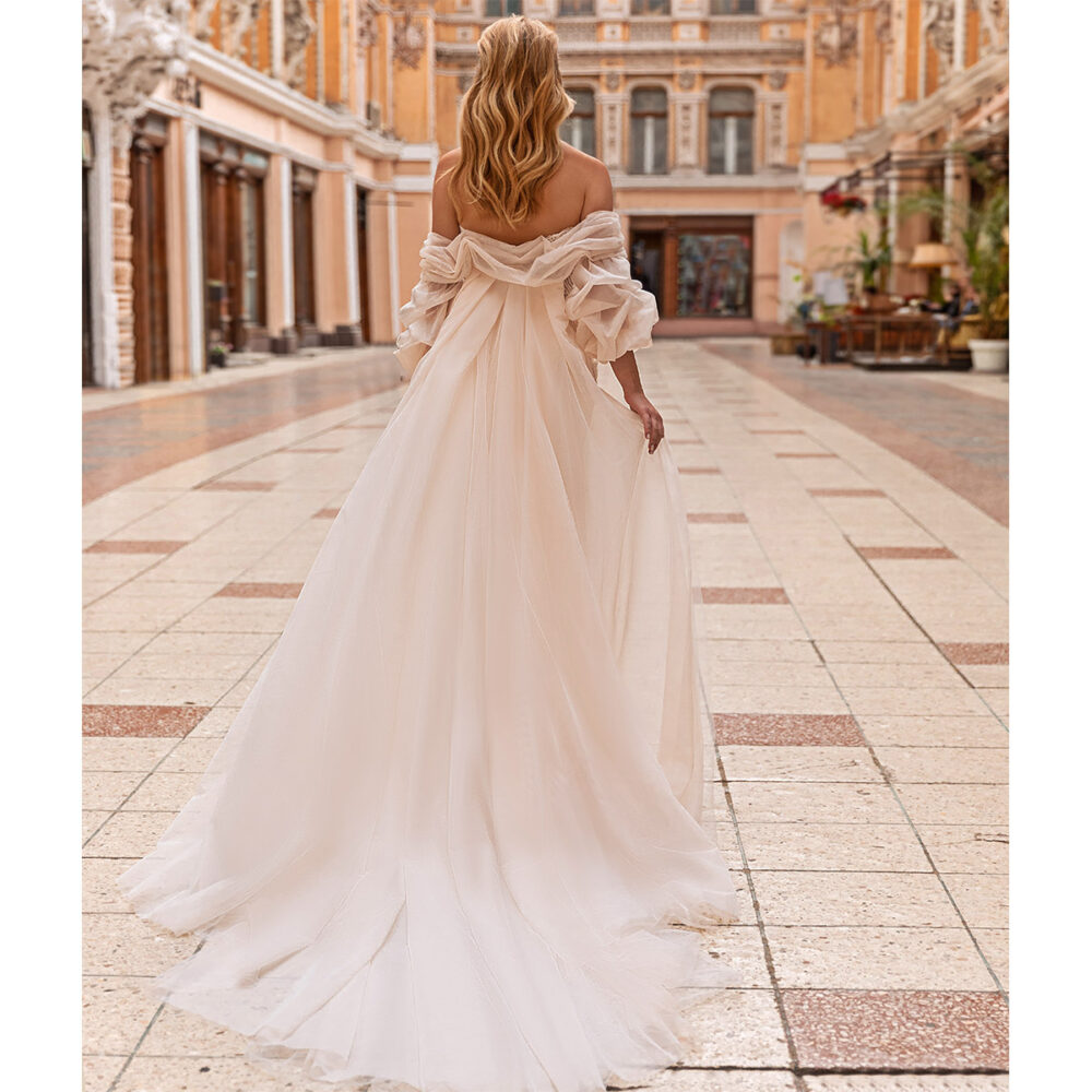 Νυφικό Φόρεμα Στενή Γραμμή Sexy Πλάτη Μπούστο V-5940