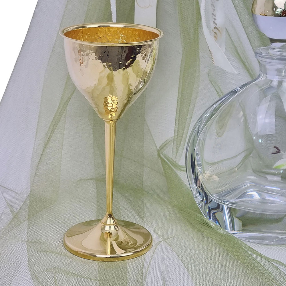 Μπουκάλι Και Ποτήρι Σε Χρυσό Ύφος Επάργυρο – MP21