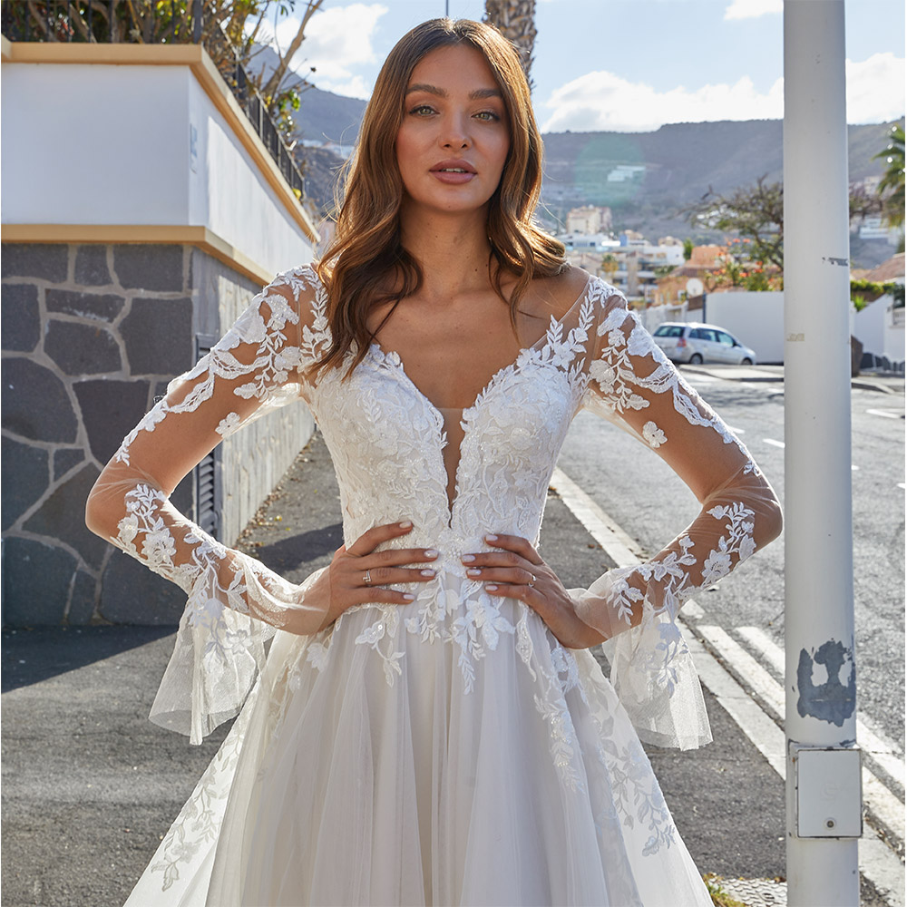 Νυφικό Φόρεμα Τούλινο Δαντέλα Glitter - 6021