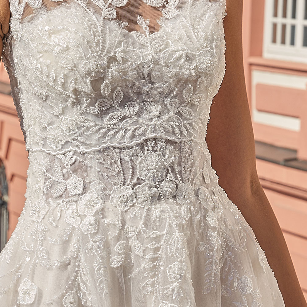Νυφικό Φόρεμα Τούλινο Strapless Glitter - 6026