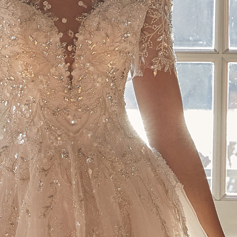 Νυφικό Φόρεμα Τούλινο Glitter - 6028