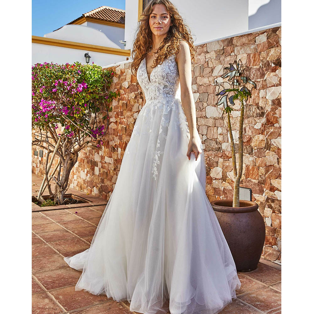 Νυφικό Φόρεμα Δαντέλα Glitter - 6015