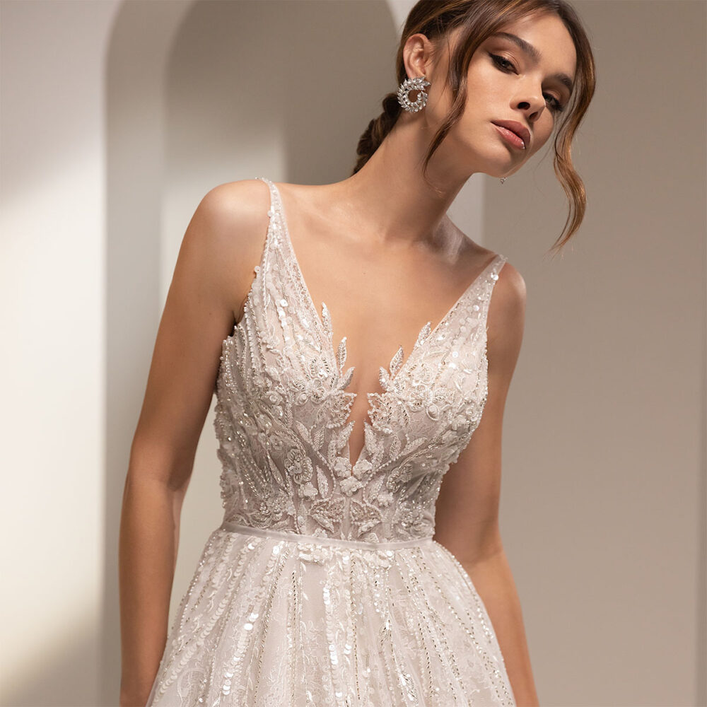 Νυφικό Φόρεμα Τούλινο Glitter - 6078