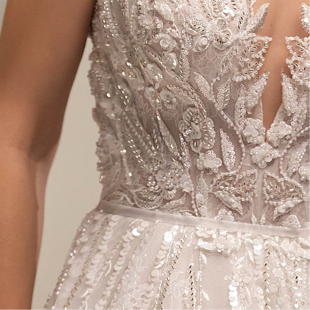 Νυφικό Φόρεμα Τούλινο Glitter - 6078