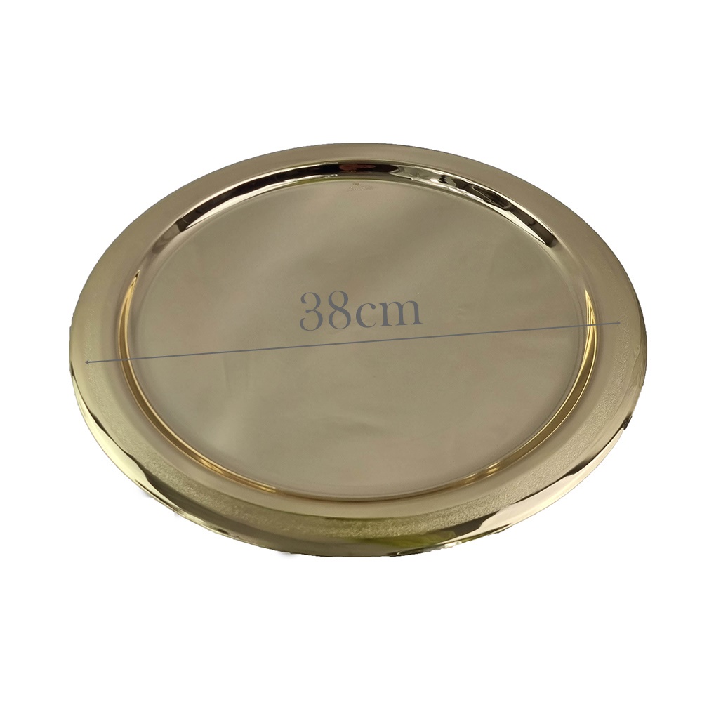 Δίσκος Χρυσός Στρόγγυλος Επάργυρος Με Μπουκάλι Και Ποτήρι – LDMP213