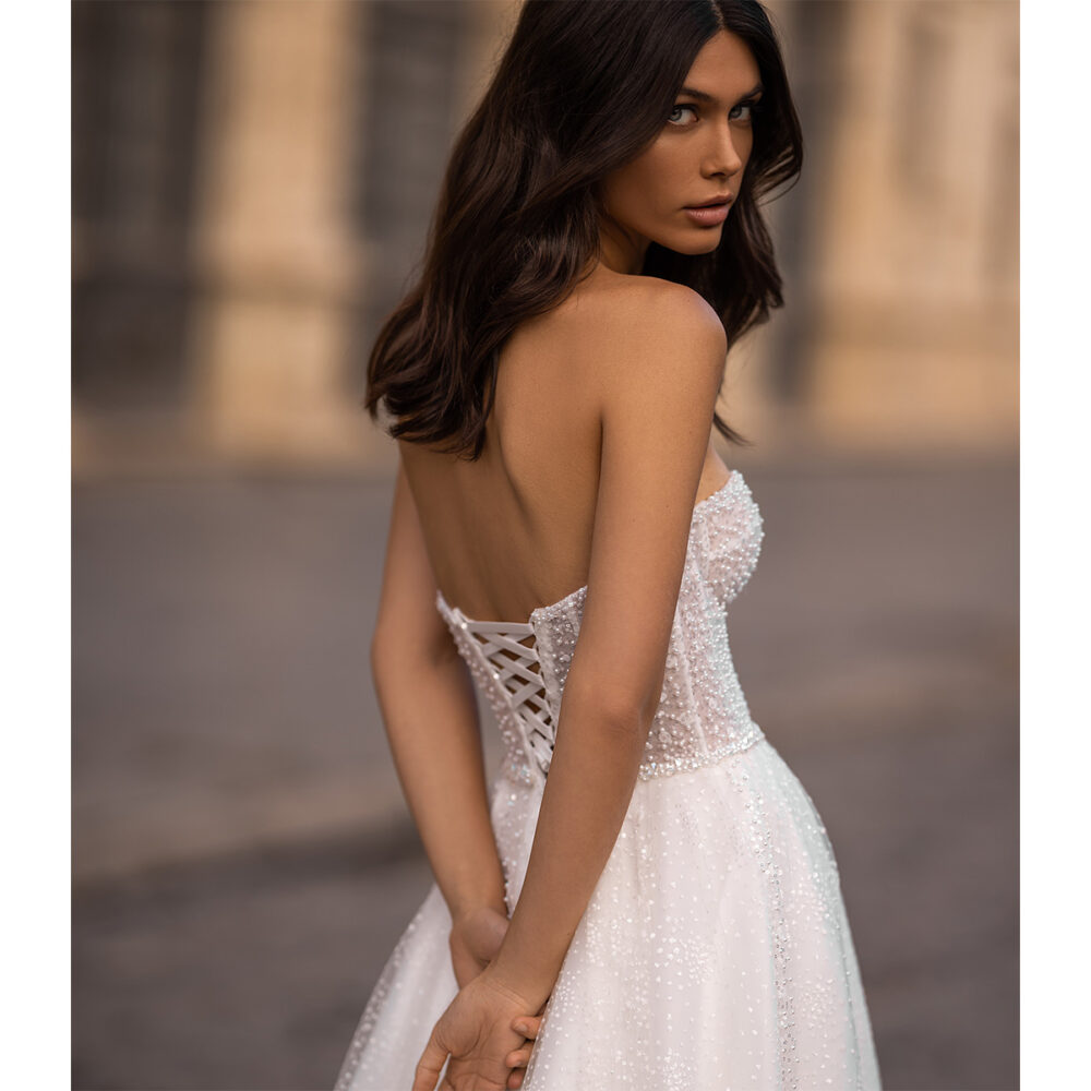 Νυφικό Φόρεμα Τούλινο Α Γραμμή Strapless - 3449