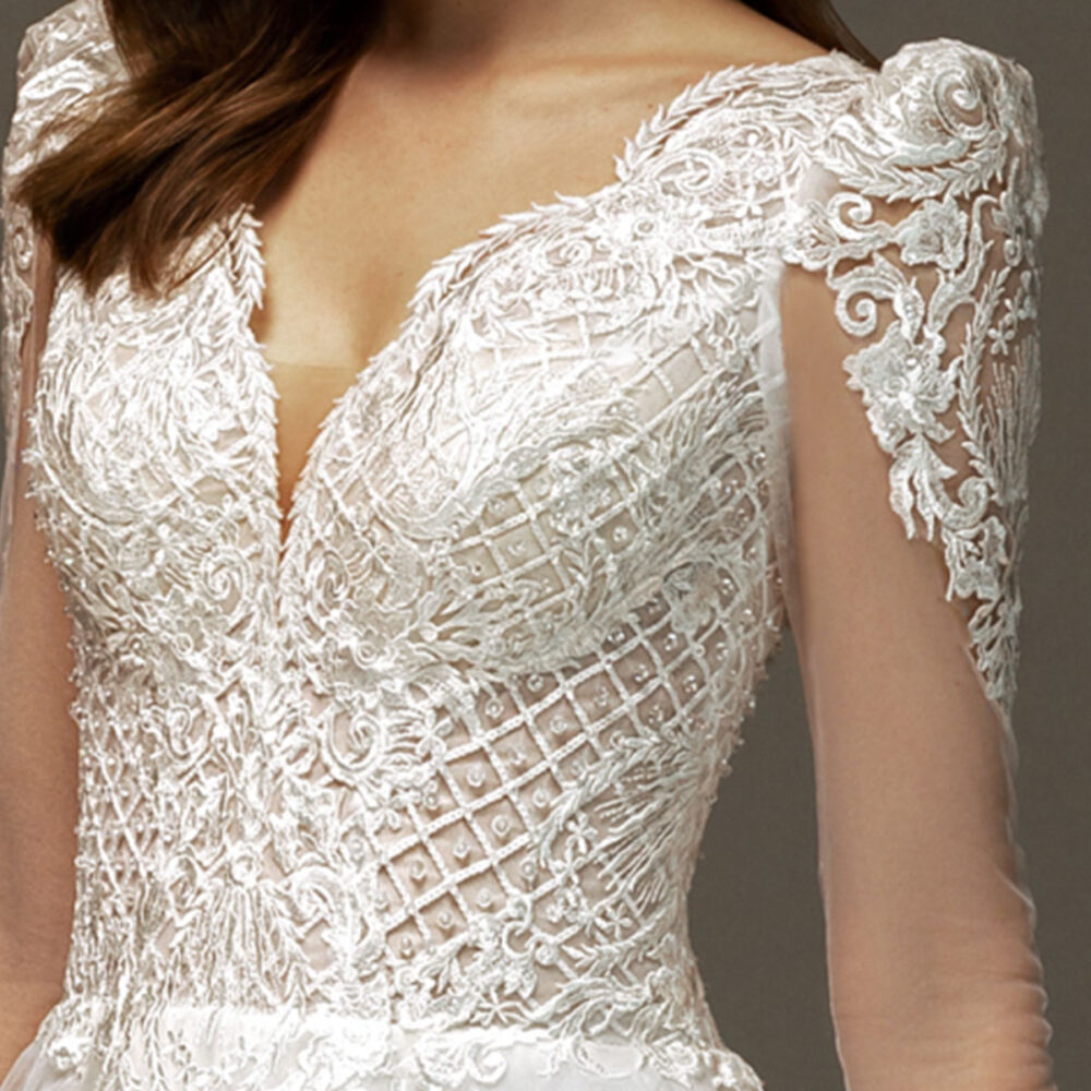 Νυφικό Φόρεμα Α Γραμμή Boho Δαντέλα Με Glitter - 6088