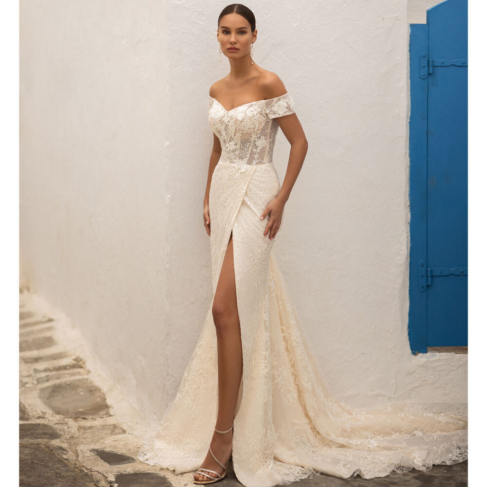 Νυφικό Φόρεμα Στενό Γοργονέ - 3438