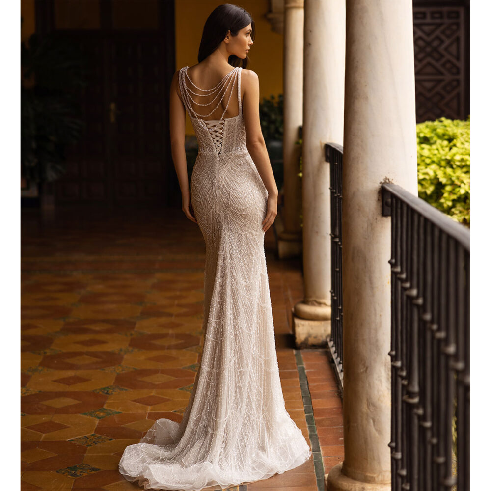 Νυφικό Φόρεμα Γοργονέ Τούλινο Με Glitter - 3442